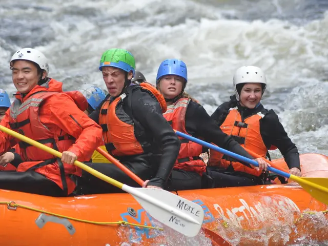 Festival in Russia showcases participants navigating stand-up paddle boards dressed in costumes