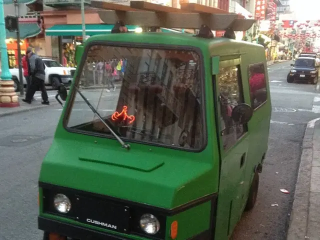Planned construction of a sustainable police station illuminated by blue lights