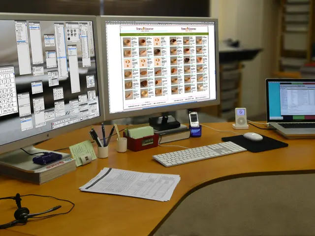 This image is clicked inside the room. In front, there is a table on which headset, computers,...
